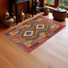 Kilim tkany ręcznie Chobi 82x118 dywan kilim wełniany