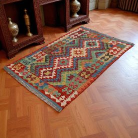   Dywan kilim Chobi 151x103 – ręcznie tkany z wełny w Afganistanie