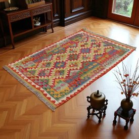   Dywan kilim Chobi 150x100 – ręcznie tkany z wełny w Afganistanie