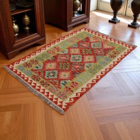   Dywan kilim Chobi 155x98 – ręcznie tkany z wełny w Afganistanie