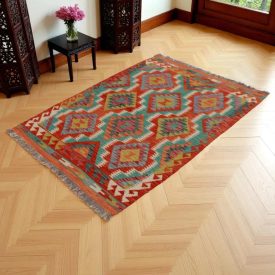   Dywan kilim Chobi 156x108 – ręcznie tkany z wełny w Afganistanie