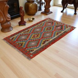   Etniczny dywan kilim Chobi 160x103 – ręcznie tkany z wełny w Afganistanie