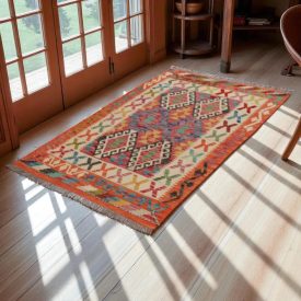   Dywan kilim Chobi 158x102 – ręcznie tkany z wełny w Afganistanie