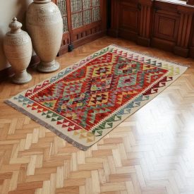   Dywan kilim Chobi 143x102 – ręcznie tkany z wełny w Afganistanie