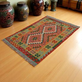   Dywan kilim Chobi 144x98 – ręcznie tkany z wełny w Afganistanie