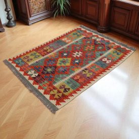   Dywan kilim Chobi 148x100 – ręcznie tkany z wełny w Afganistanie