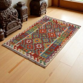   Dywan kilim Chobi 150x103 – ręcznie tkany z wełny w Afganistanie