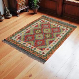   Dywan kilim Chobi 143x105 – ręcznie tkany z wełny w Afganistanie