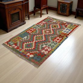   Dywan kilim Chobi 155x101 – ręcznie tkany z wełny w Afganistanie