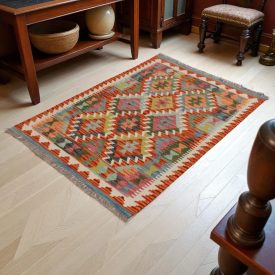   Dywan kilim Chobi 145x103 – ręcznie tkany z wełny w Afganistanie