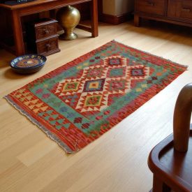   Dywan kilim Chobi 144x98 – ręcznie tkany z wełny w Afganistanie