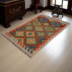   Dywan kilim Chobi 140x96 – ręcznie tkany z wełny w Afganistanie