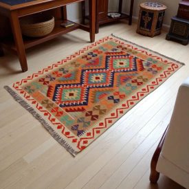   Dywan kilim Chobi 146x100 – ręcznie tkany z wełny w Afganistanie