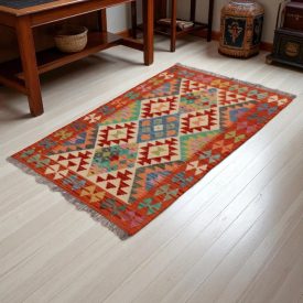   Dywan kilim Chobi 152x97 – ręcznie tkany z wełny w Afganistanie