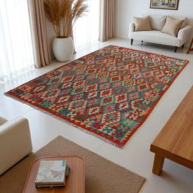   Dywan kilim Chobi 201x288 – ręcznie tkany z wełny w Afganistanie