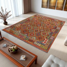   Dywan kilim Chobi 205x287 – ręcznie tkany z wełny w Afganistanie