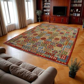 Dywan Kilim wełniany Chobi 259x350 Kilim ręcznie tkany