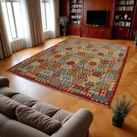 Dywan kilim Chobi 259x350 – ręcznie tkany z wełny w Afganistanie