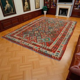   Dywan kilim Chobi 250x344 – ręcznie tkany z wełny w Afganistanie