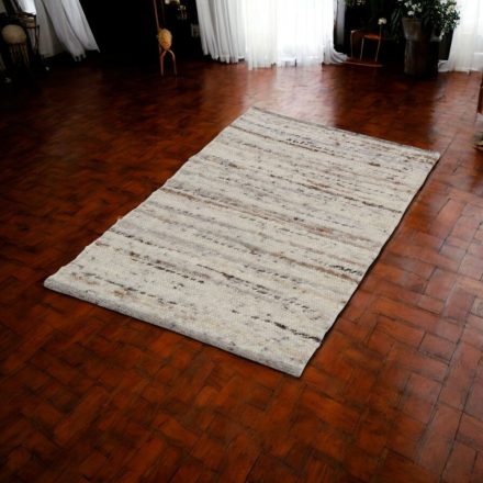Gruby dywan wełniany Rustic 70x131 beżowy dywan