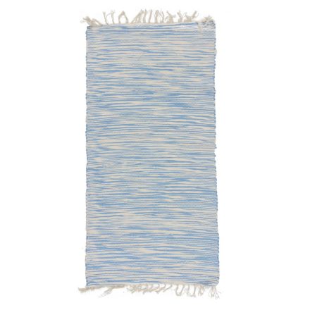 Dywan szmaciany 71x139 niebieski-biały szmaciany dywan bawełniany
