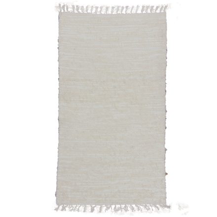 Dywan szmaciany beżowy 123x70 puszysty bawełniany dywan szmaciany