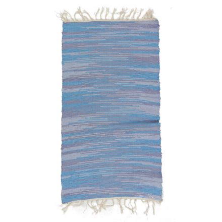 Dywan szmaciany 63x116 niebieski szmaciany dywan bawełniany