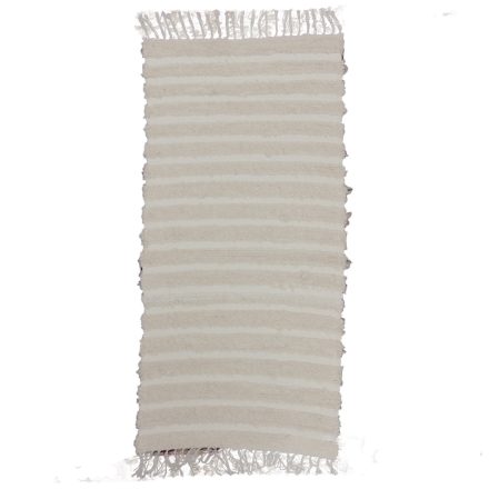 Dywan szmaciany beżowy 137x67 puszysty bawełniany dywan szmaciany