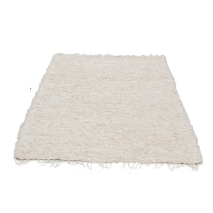 Puszysty dywan beżowy 126x177 miękki dywan szmaciany