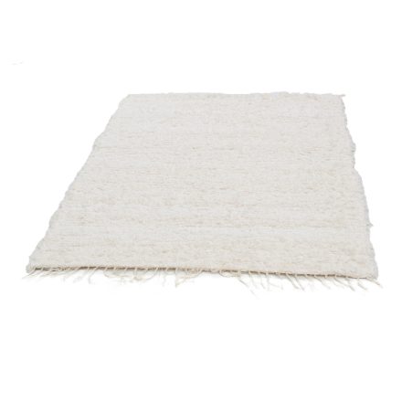 Puszysty dywan beżowy 121x165 miękki dywan szmaciany
