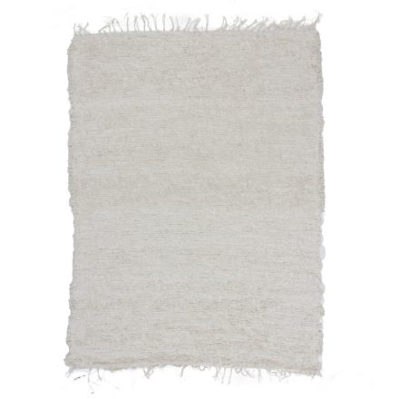 Puszysty dywan beżowy 121x167 miękki dywan szmaciany
