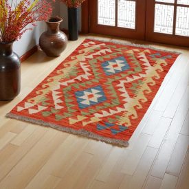   Dywan kilim Chobi 94x63 – ręcznie tkany z wełny w Afganistanie