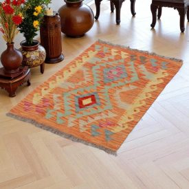   Dywan kilim Chobi 87x63 – ręcznie tkany z wełny w Afganistanie