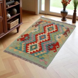   Dywan Kilim Chobi 95x59 ręcznie tkany afgański kilim z wełny