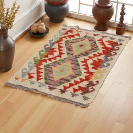 Kilim Afgański Chobi 59x87 – ręcznie tkany, etniczny