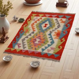   Dywan kilim Chobi 67x96 – ręcznie tkany z wełny w Afganistanie