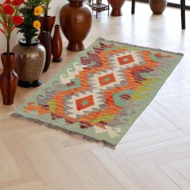   Etniczny dywan kilim Chobi 99x62 – ręcznie tkany z wełny w Afganistanie