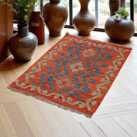   Etniczny dywan kilim Chobi 94x69 – ręcznie tkany z wełny w Afganistanie
