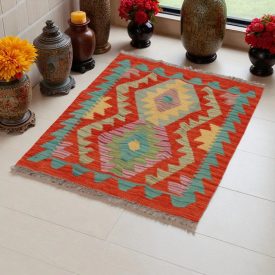 Dywan Kilim Chobi 90x66 ręcznie tkany afgański kilim