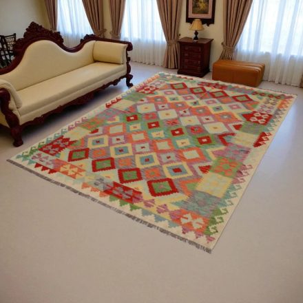 Dywan Kilim Chobi 241x174 ręcznie tkany afgański kilim z wełny