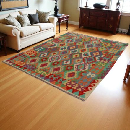 Dywan Kilim Chobi 243x188 ręcznie tkany afgański kilim z wełny