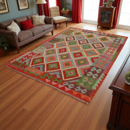 Dywan Kilim Chobi 243x178 ręcznie tkany afgański kilim z wełny