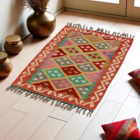   Dywan kilim Chobi 65x88 – ręcznie tkany z wełny w Afganistanie