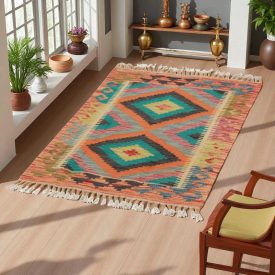   Dywan kilim Chobi 77x60 – ręcznie tkany z wełny w Afganistanie