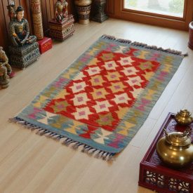   Dywan kilim Chobi 90x56 – ręcznie tkany z wełny w Afganistanie