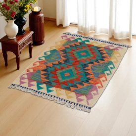   Dywan kilim Chobi 64x83 – ręcznie tkany z wełny w Afganistanie