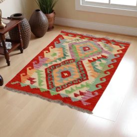   Dywan kilim Chobi 67x92 – ręcznie tkany z wełny w Afganistanie