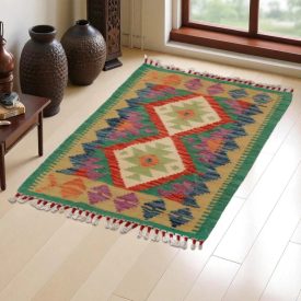   Dywan kilim Chobi 90x60 – ręcznie tkany z wełny w Afganistanie