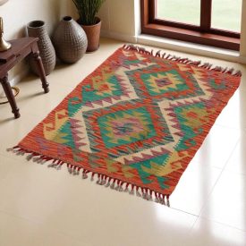 Dywan Kilim Chobi 92x63 ręcznie tkany afgański kilim