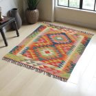 Etniczny Kilim Chobi 124x88 ręcznie tkany dywan kilim